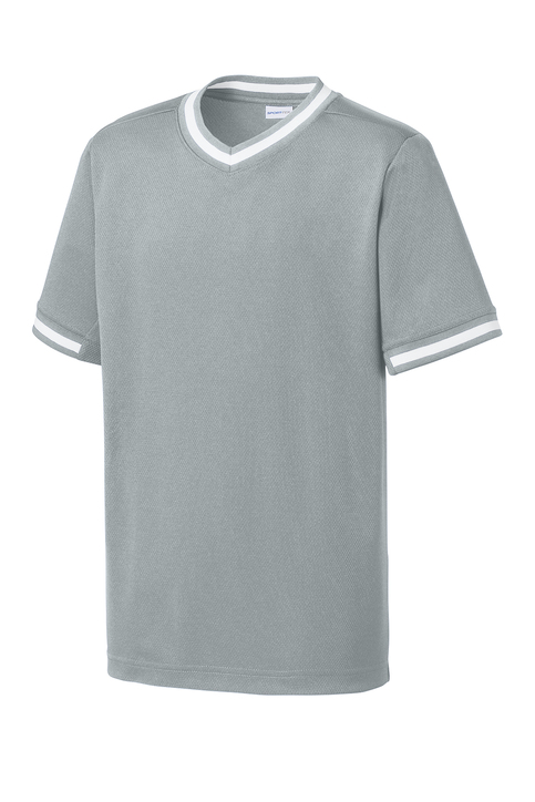 Sport-Tek® Youth Tough Mesh V-Neck Baseball Jersey